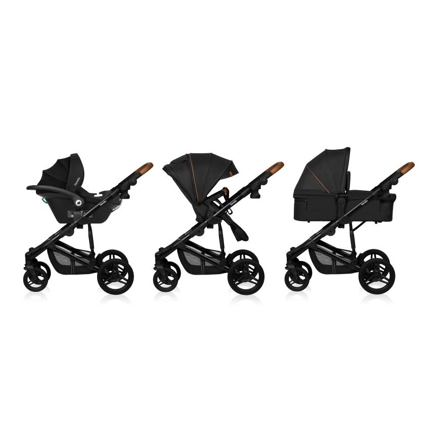 Lionelo - Combi-kinderwagen 3-in-1 MARI TOUR Black Onyx