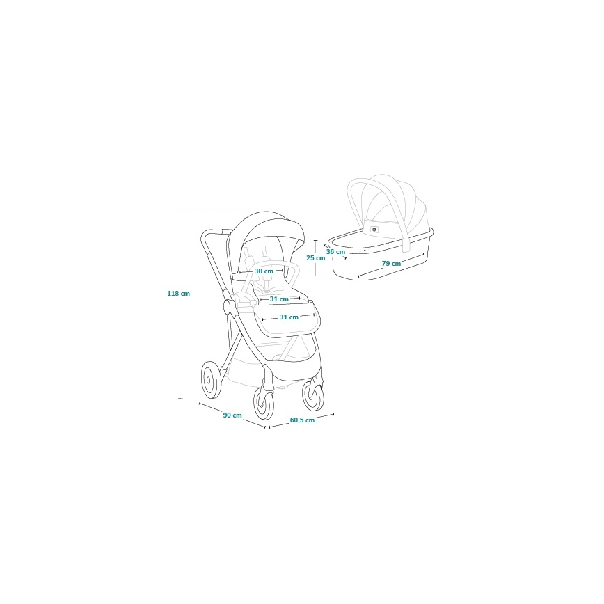 Lionelo - Combinatiekinderwagen 2-in-1 AMBER PLUS Beige Zand