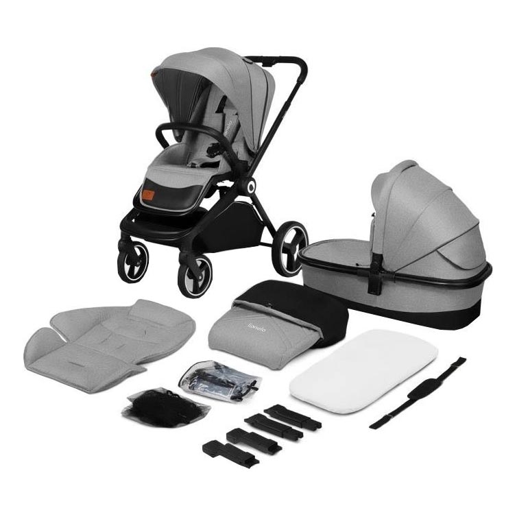 Lionelo - Combinatiekinderwagen 2-in-1 MIKA Grey Stone