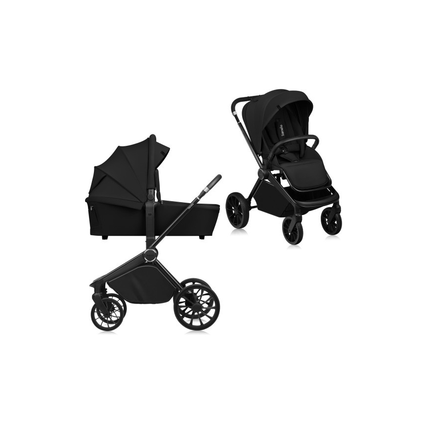 Lionelo - Combinatiekinderwagen 2-in-1 MIKA PLUS Black Onyx