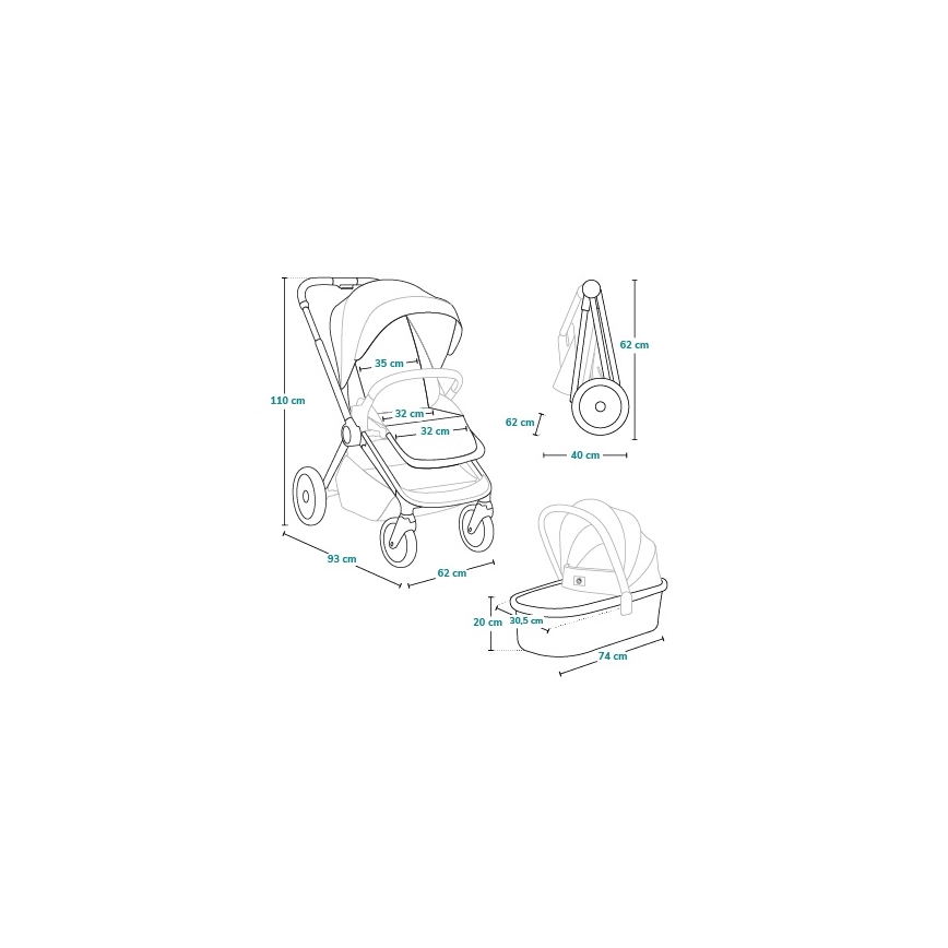 Lionelo - Combinatiekinderwagen 2-in-1 MIKA PLUS Roestbruin