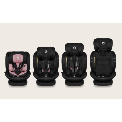 Lionelo - Draaibare autostoel BASTIAAN i-Size 40-150 cm met basis Pink Rose