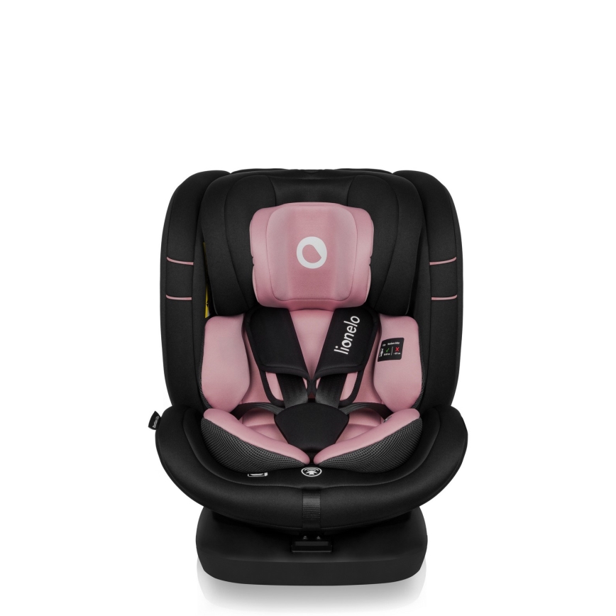 Lionelo - Draaibare autostoel BASTIAAN i-Size 40-150 cm met basis Pink Rose