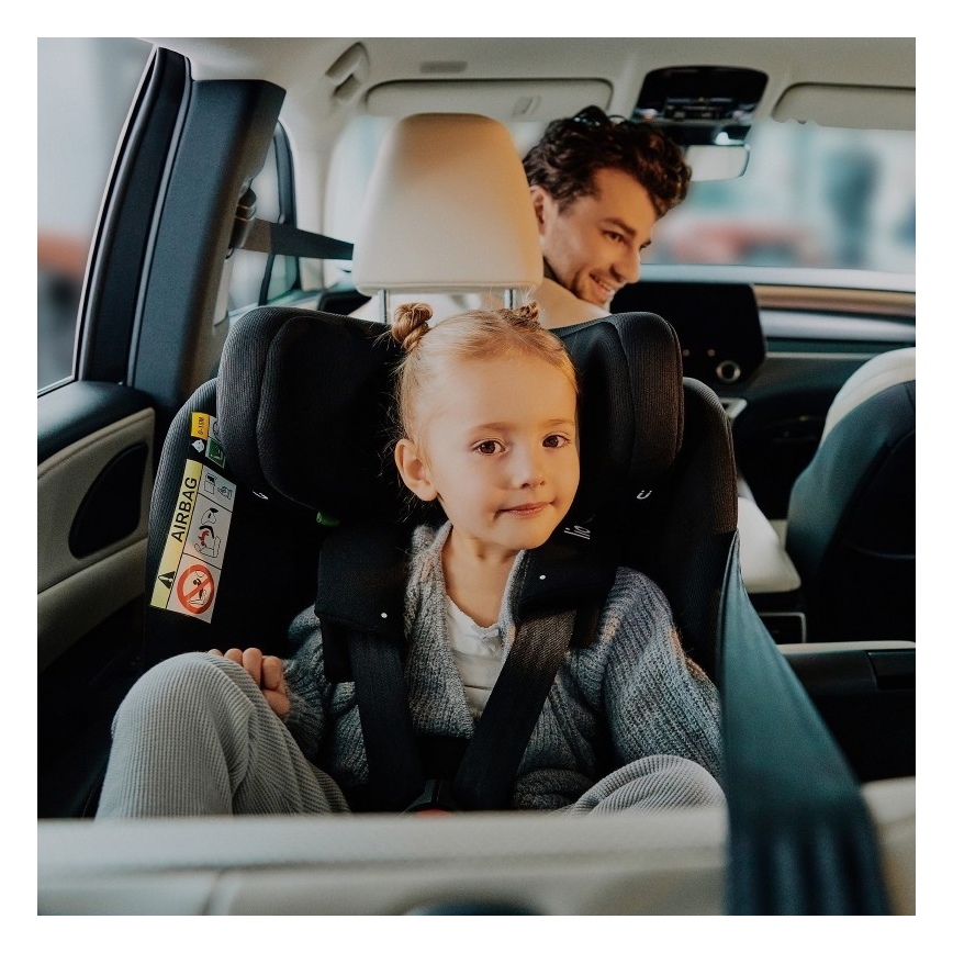 Lionelo - Draaibare autostoel BRAVE i-Size met basis 40-150 cm Zwart Carbon