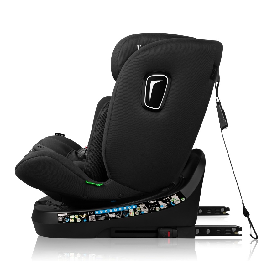 Lionelo - Draaibare autostoel BRAVE i-Size met basis 40-150 cm Zwart Carbon