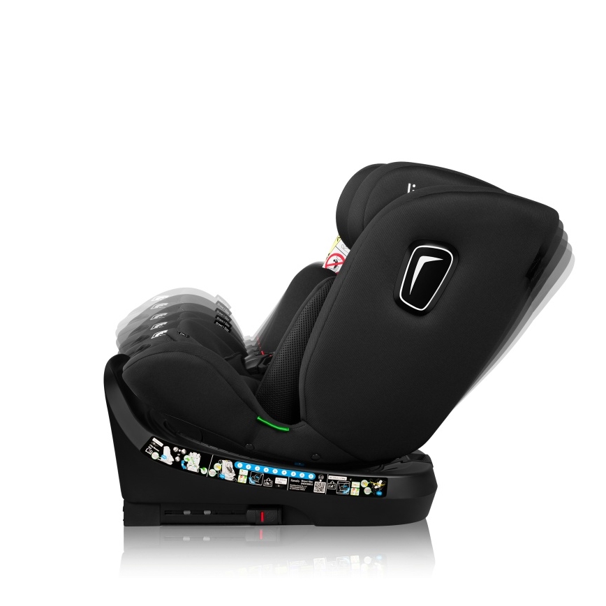 Lionelo - Draaibare autostoel BRAVE i-Size met basis 40-150 cm Zwart Carbon