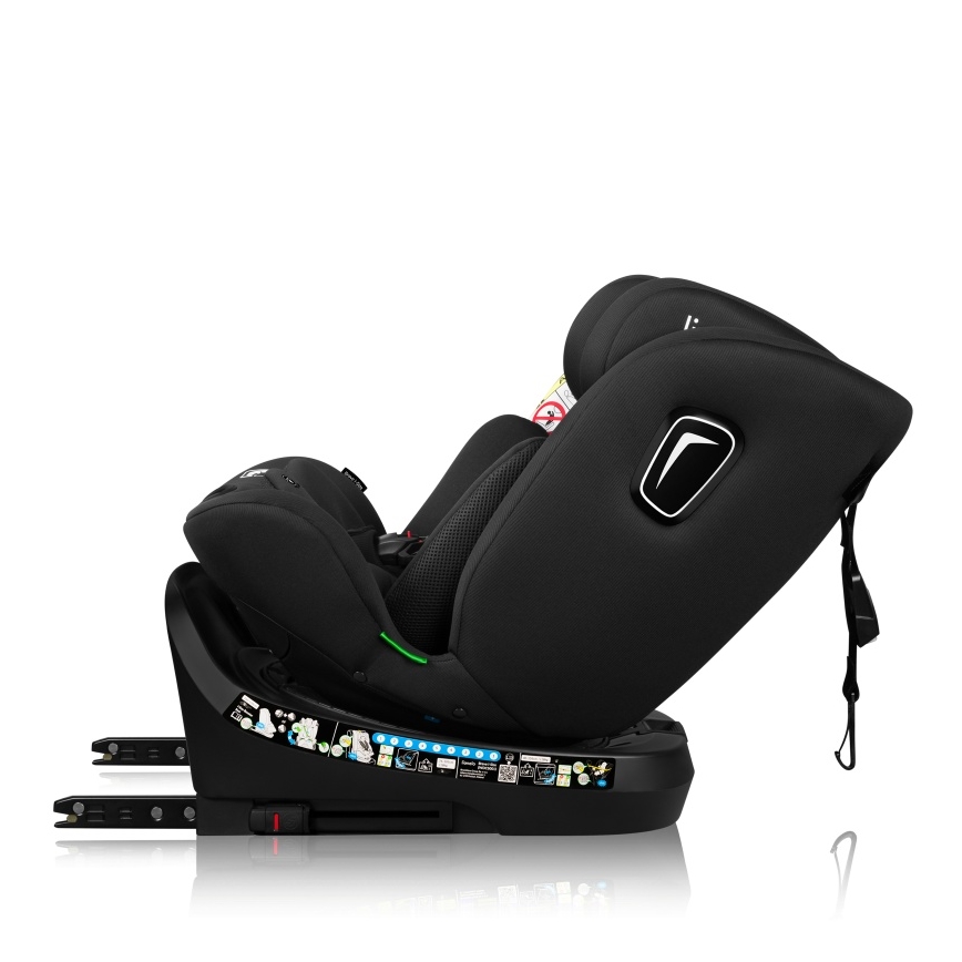 Lionelo - Draaibare autostoel BRAVE i-Size met basis 40-150 cm Zwart Carbon