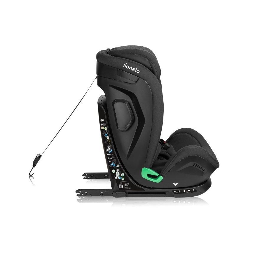 Lionelo - Draaibare autostoel HARPER i-Size met basis 76-150 cm Black Carbon