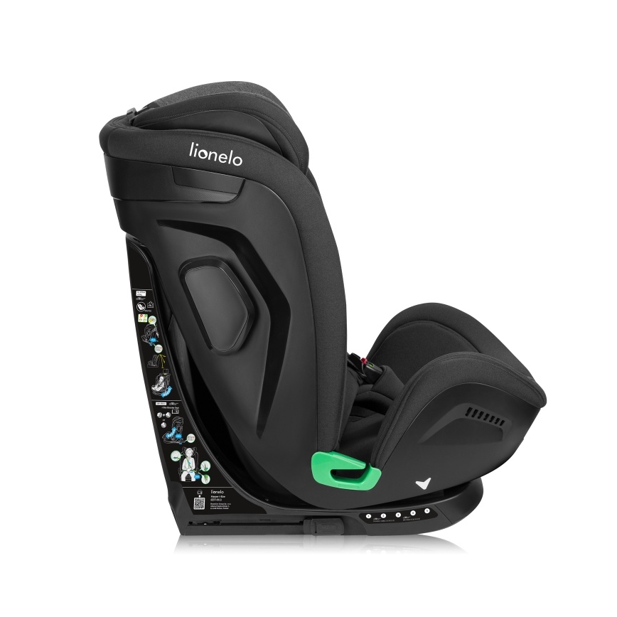 Lionelo - Draaibare autostoel HARPER i-Size met basis 76-150 cm Black Carbon