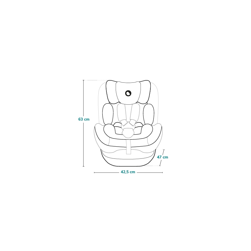 Lionelo - Draaibare autostoel HARPER i-Size met basis 76-150 cm Black Carbon