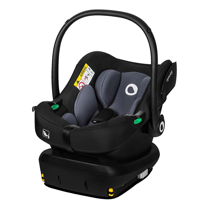 Lionelo - Draaibare autostoel met basis ASTRID SET i-Size 40-87 cm Zwart/Grijs
