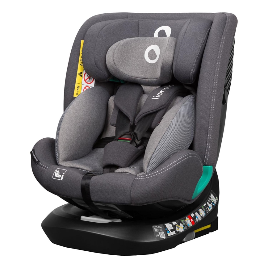 Lionelo - Draaibare autostoel met basis BASTIAAN ONE i-Size 40-150 cm Grey Stone