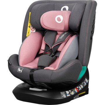 Lionelo - Draaibare autostoel met basis BASTIAAN ONE i-Size 40-150 cm Pink Rose
