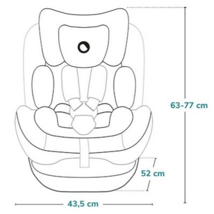 Lionelo - Draaibare autostoel met basis BASTIAAN ONE i-Size 40-150 cm Grey Stone
