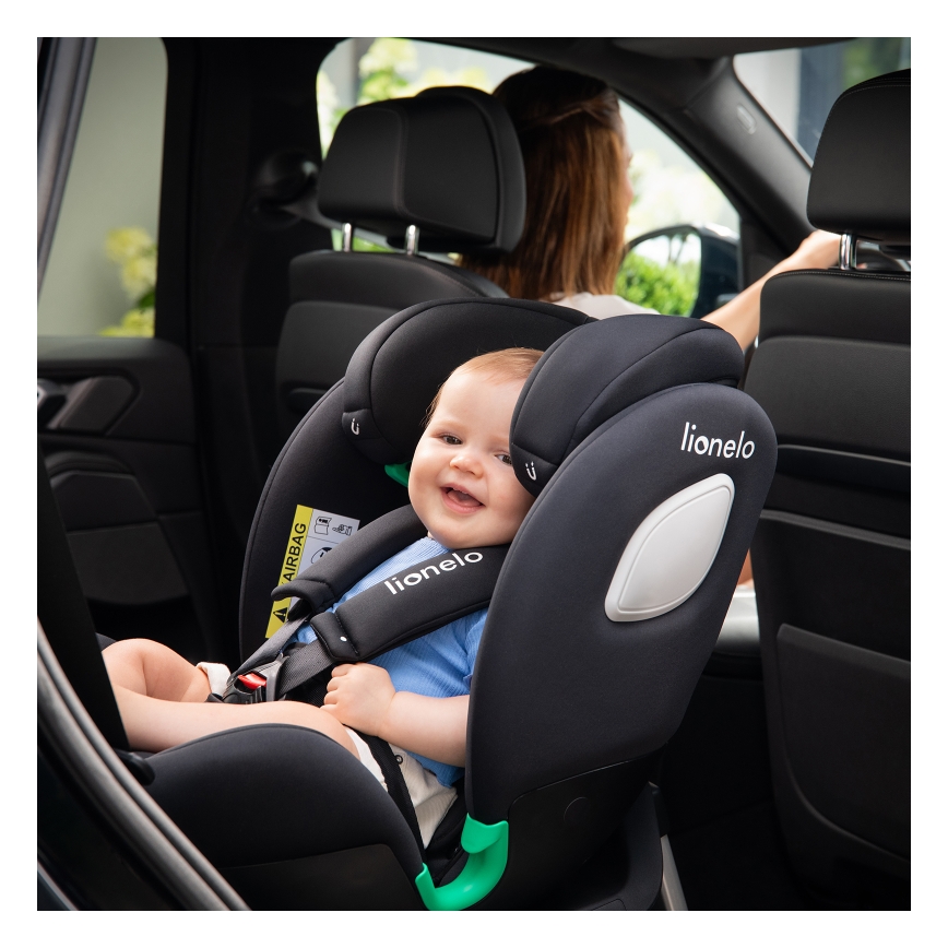 Lionelo - Draaibare autostoel met basis BRAAM AIR i-Size 40-150 cm Zwart Carbon
