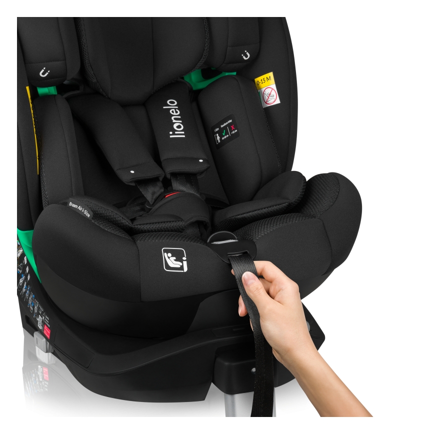 Lionelo - Draaibare autostoel met basis BRAAM AIR i-Size 40-150 cm Zwart Carbon