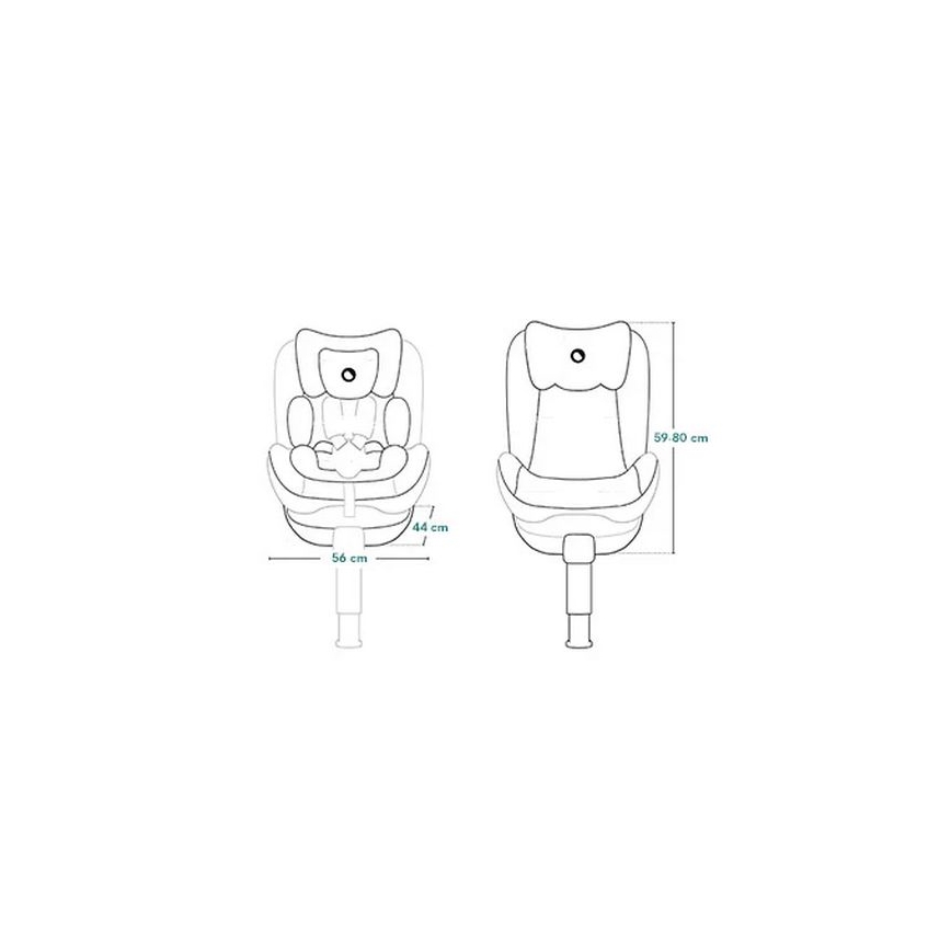 Lionelo - Draaibare autostoel met basis BRAAM AIR i-Size 40-150 cm Zwart Carbon