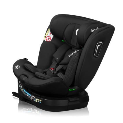 Lionelo - Draaibare autostoel met basis BRAVE i-Size 40–150 cm Zwart Carbon