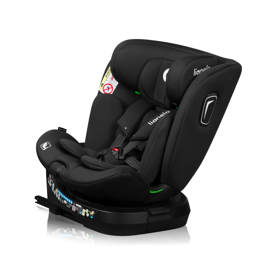 Lionelo - Draaibare autostoel met basis BRAVE i-Size 40–150 cm Zwart Carbon