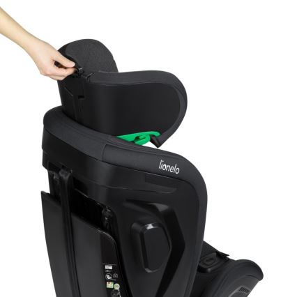 Lionelo - Draaibare autostoel met basis HARPER i-Size 76-150 cm Zwart Carbon