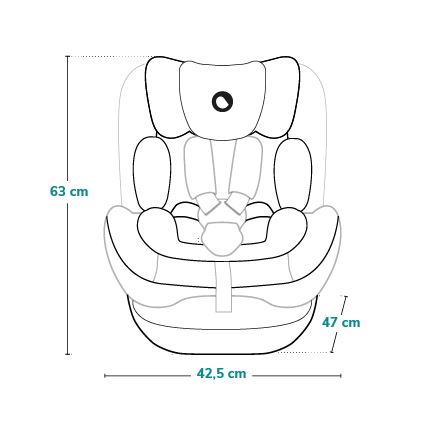Lionelo - Draaibare autostoel met basis HARPER i-Size 76-150 cm Zwart Carbon