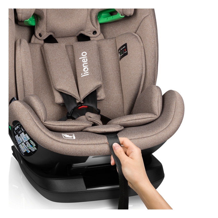 Lionelo - Draaibare autostoel met basis LAVENDER i-Size 76-150 cm Beige Latte