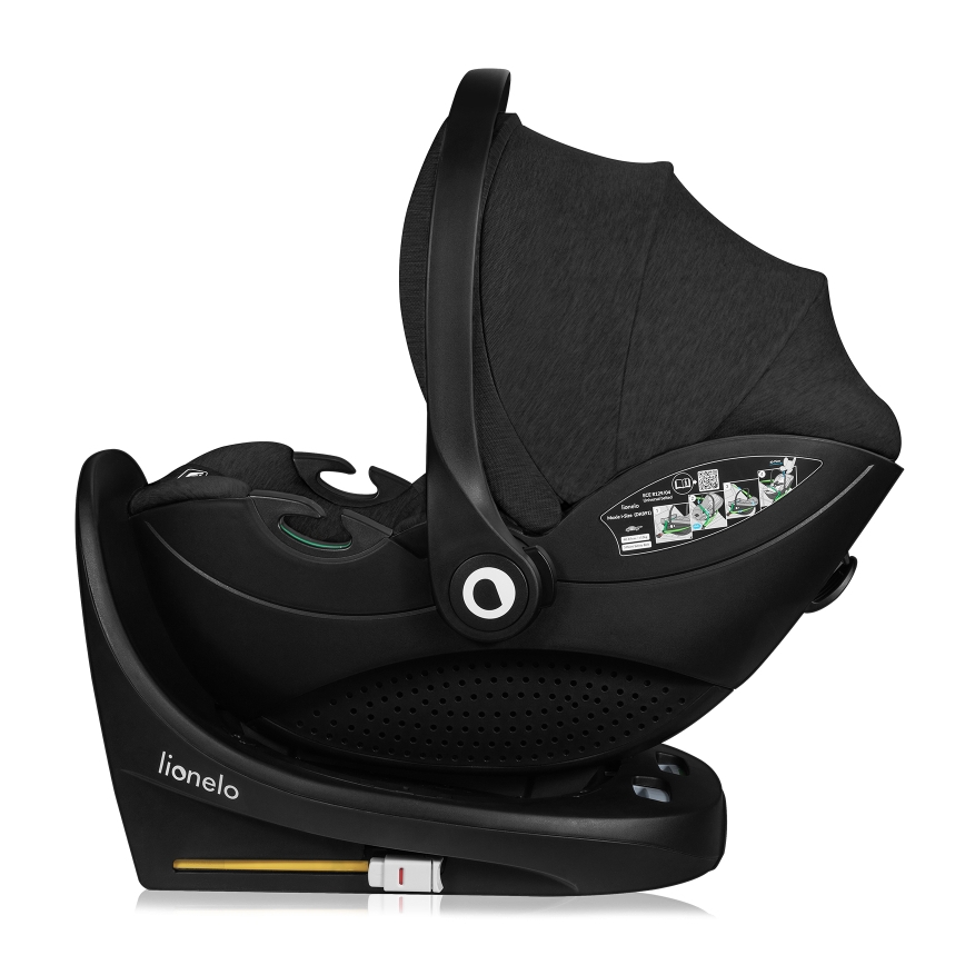 Lionelo - Draaibare autostoel met basis MOXIE SET i-Size 40-87 cm Black Carbon