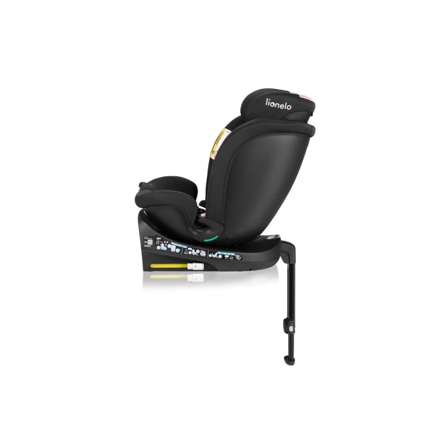 Lionelo - Draaibare autostoel met basis NAVY i-Size 40–150 cm zwart/roze