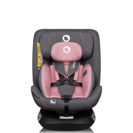 Lionelo - Draaibare autostoel met basis BASTIAAN ONE i-Size 40-150 cm Pink Rose