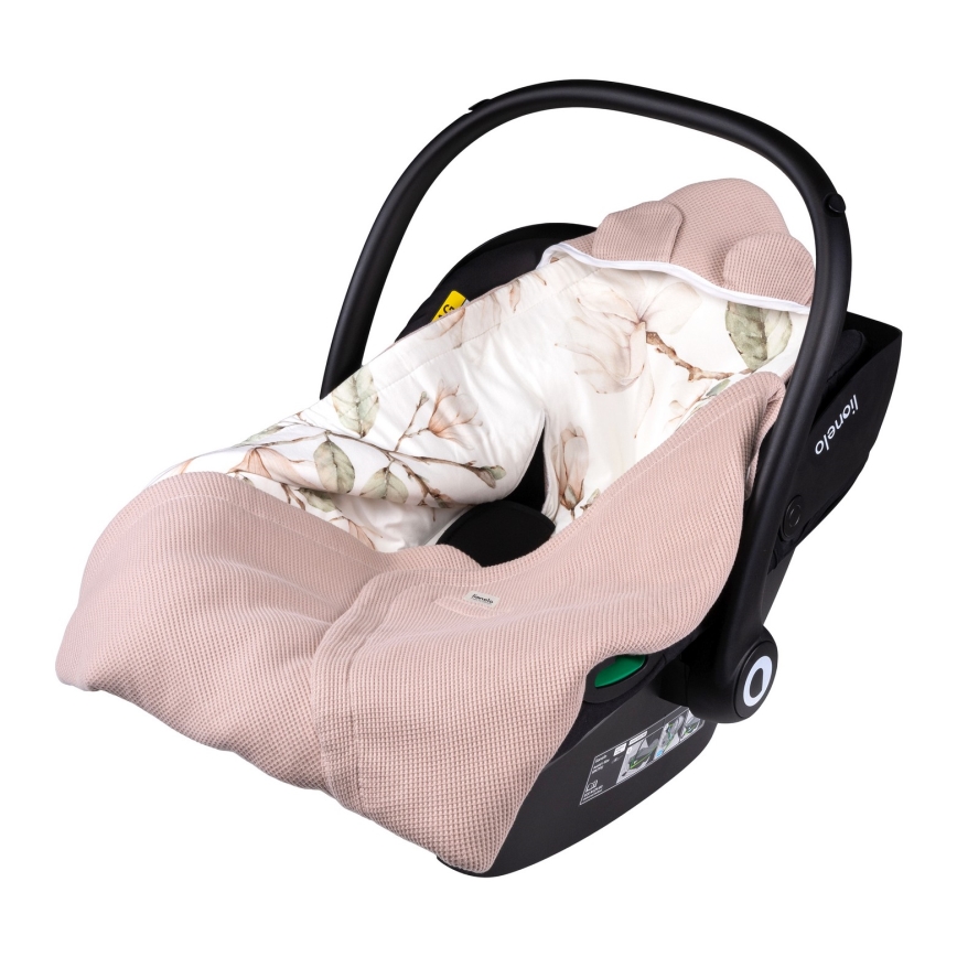 Lionelo - Inbakerdoek voor autostoeltje TRAVEL SWADDLE 90x90 cm Beige Magnolia