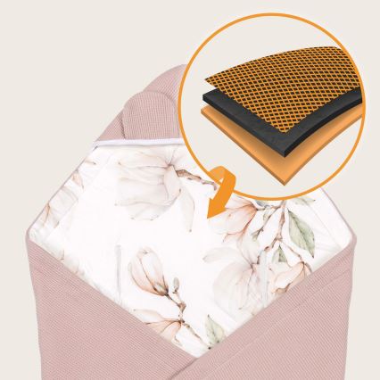 Lionelo - Inbakerdoek voor autostoeltje TRAVEL SWADDLE 90x90 cm Beige Magnolia