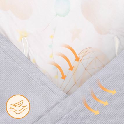 Lionelo - Inbakerdoek voor autostoeltje TRAVEL SWADDLE 90x90 cm Grijs Ballon