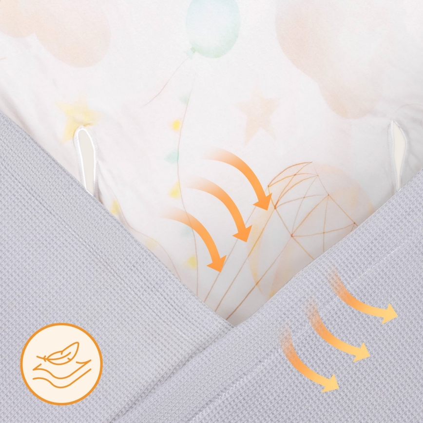 Lionelo - Inbakerdoek voor autostoeltje TRAVEL SWADDLE 90x90 cm Grijs Ballon
