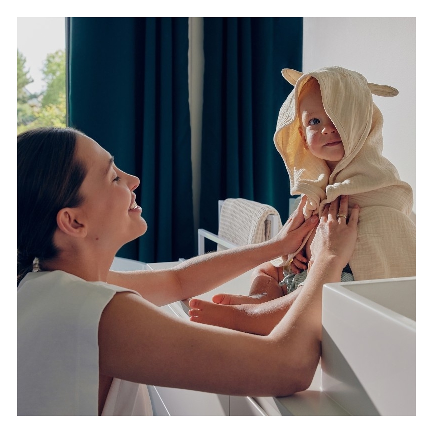 Lionelo - Kapuzenhandtuch für Kinder MUSLIN HOODED TOWEL Beige Cappuccino