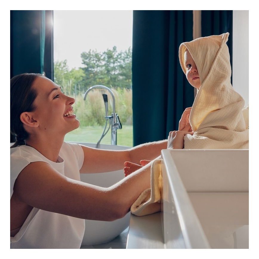 Lionelo - Kapuzenhandtuch für Kinder MUSLIN HOODED TOWEL Beige Cappuccino