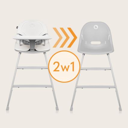 Lionelo - Kinder-eetstoel 2-in-1 DALIA wit/grijs