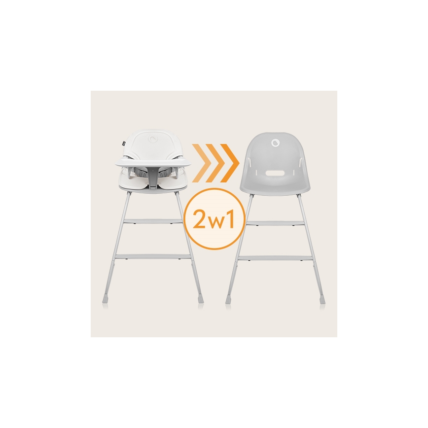 Lionelo - Kinder-eetstoel 2-in-1 DALIA wit/grijs