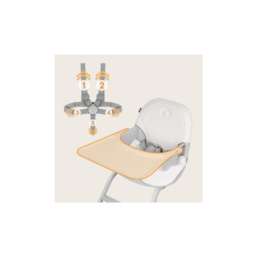 Lionelo - Kinder-eetstoel 2-in-1 DALIA wit/grijs