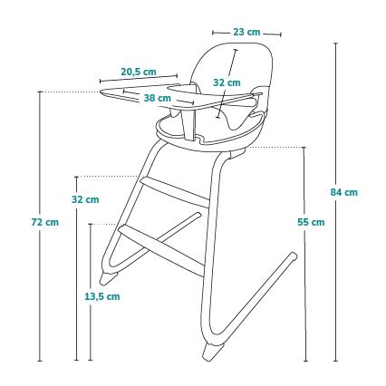 Lionelo - Kinder-eetstoel 2-in-1 DALIA wit/grijs