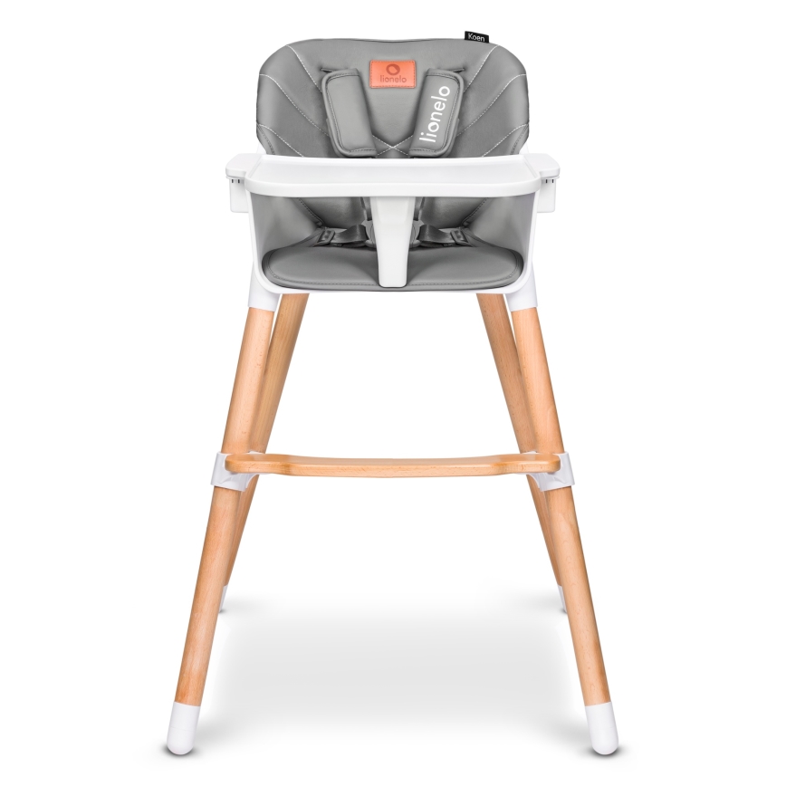 Lionelo - Kinder-eetstoel 2-in-1 KOEN Grey Stone