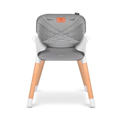 Lionelo - Kinder-eetstoel 2-in-1 KOEN Grey Stone