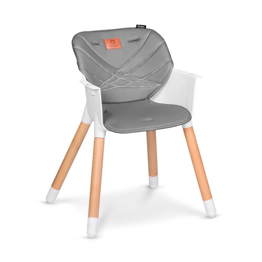 Lionelo - Kinder-eetstoel 2-in-1 KOEN Grey Stone