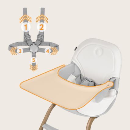 Lionelo - Kinder eetstoel 2in1 DALIA wit/bruin