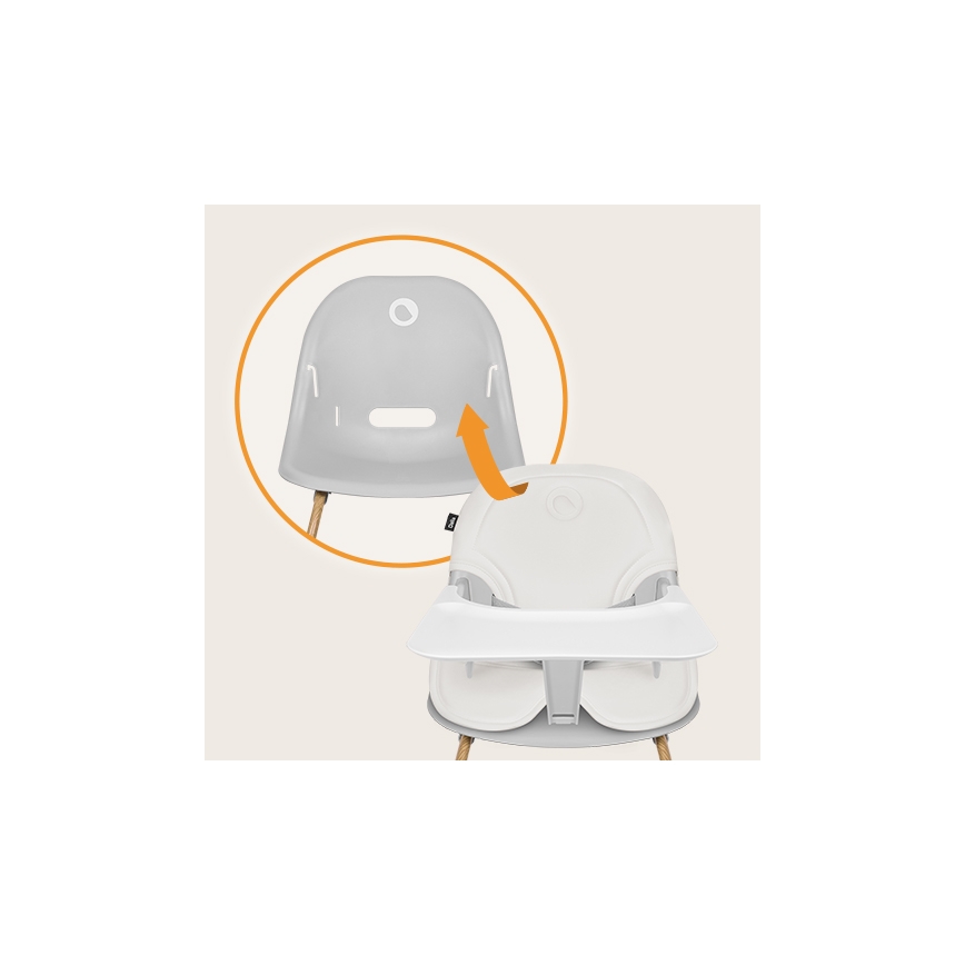 Lionelo - Kinder eetstoel 2in1 DALIA wit/bruin