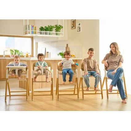 Lionelo - Kinder-eetstoel 3-in-1 CELIA Grijs hout