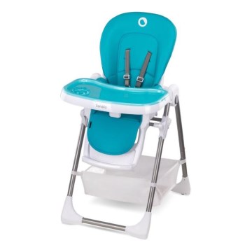 Lionelo - Kinder eetstoel LINN PLUS wit/turquoise