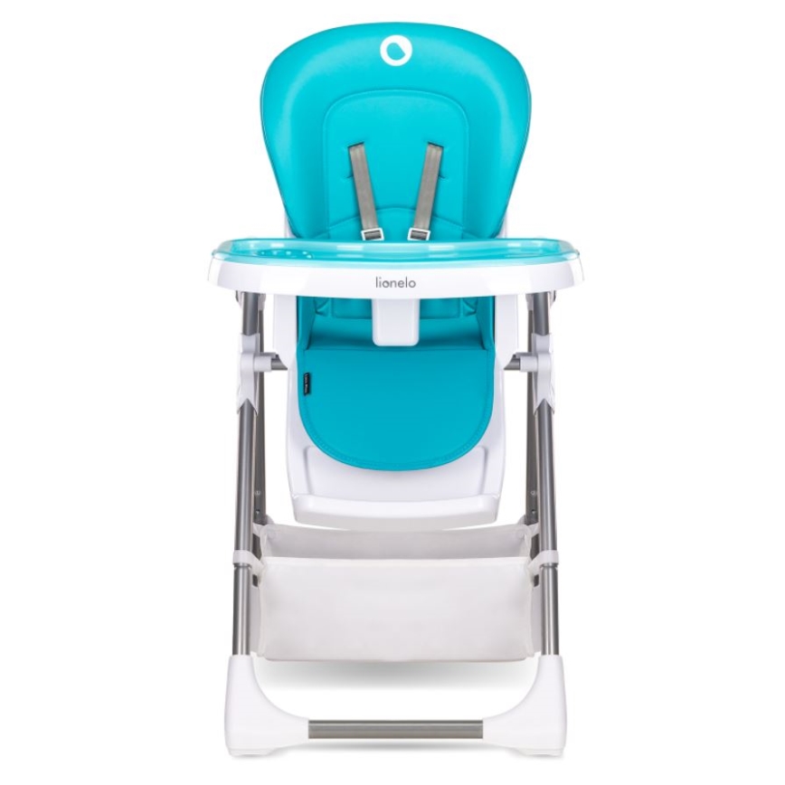 Lionelo - Kinder eetstoel LINN PLUS wit/turquoise