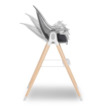 Lionelo - Kinder-eetstoel MAYA White beuk