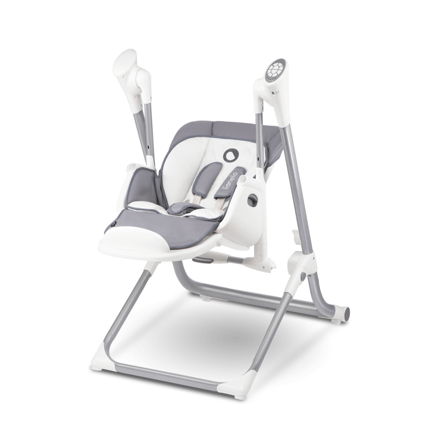 Lionelo - Kinder-eetstoel NILES grijs 4xAA