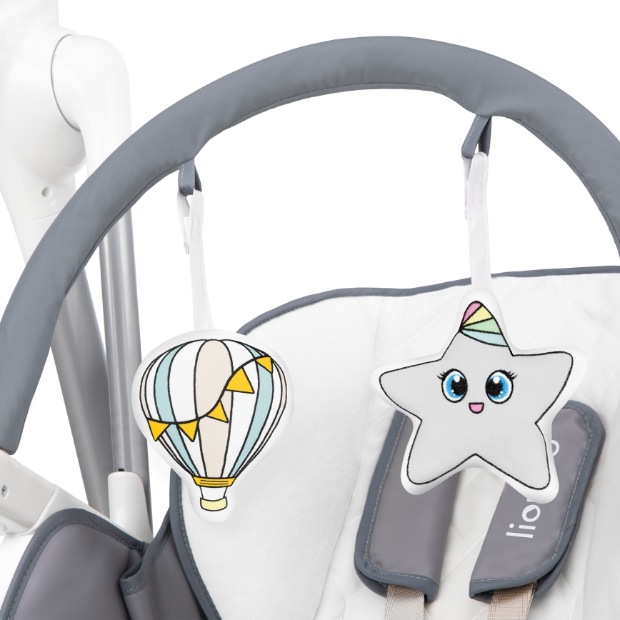 Lionelo - Kinder-eetstoel NILES grijs 4xAA